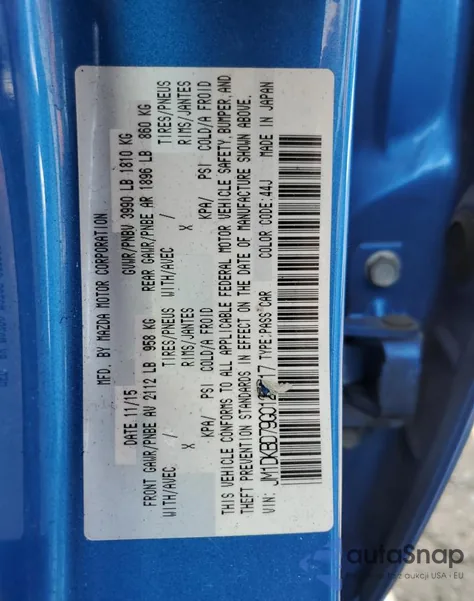 2016 Mazda Cx-3 Grand Touring из США, поврежденный, VIN JM1DKBD79G0125717